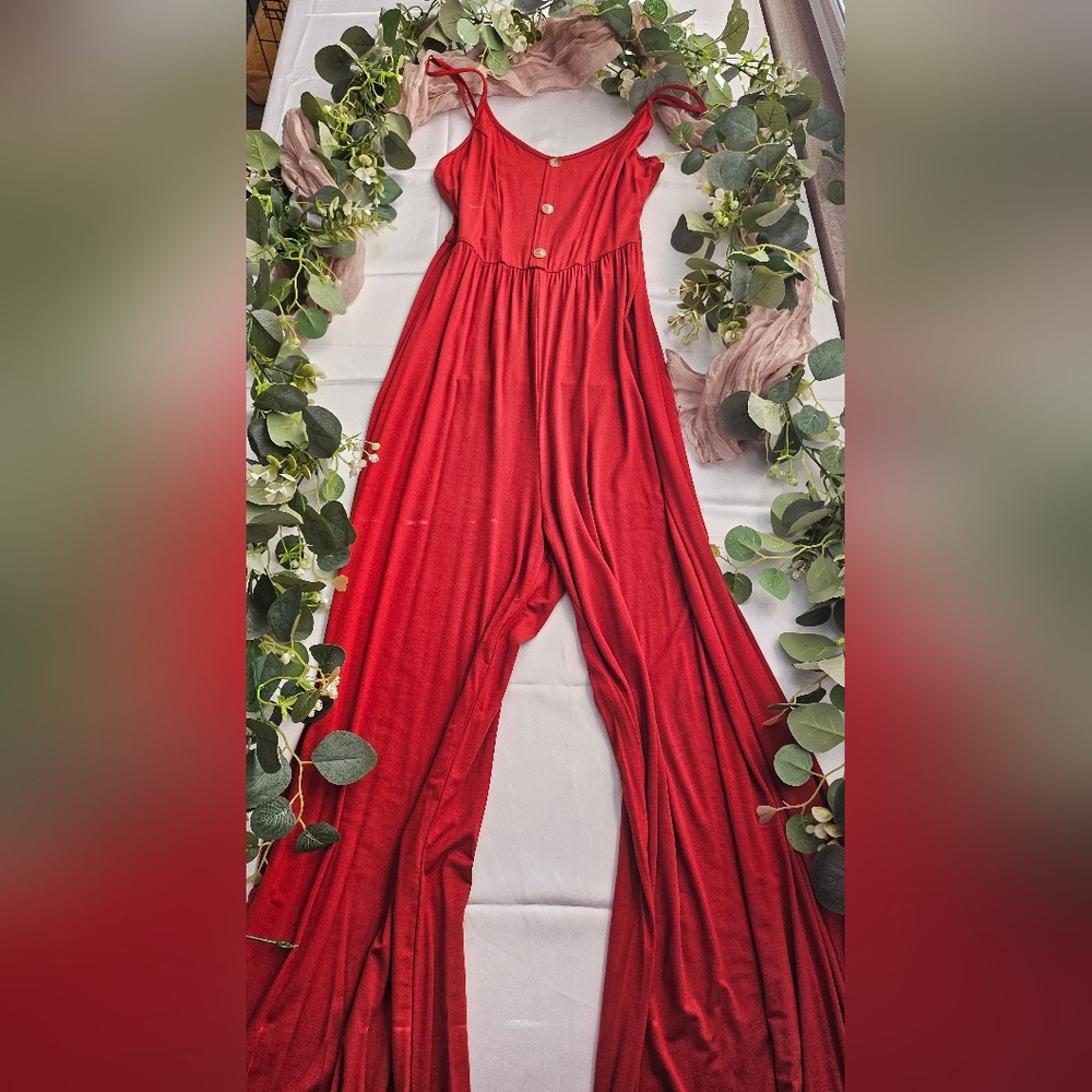 Rust wide leg pant romper sz M/6